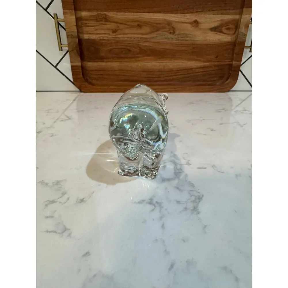 vintage Eneryda Glasbruk in Sweden crystal bear 60s 70s minimalist masculine